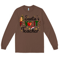 Chestnut santa's favorite teacher Long Sleeve Tee - AdoDesignShop