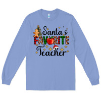 Colony Blue santa's favorite teacher Long Sleeve Tee - AdoDesignShop