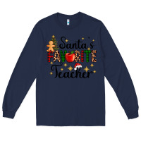 Navy santa's favorite teacher Long Sleeve Tee - AdoDesignShop