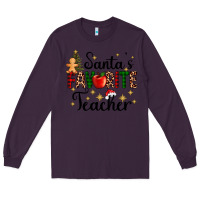 Plum santa's favorite teacher Long Sleeve Tee - AdoDesignShop