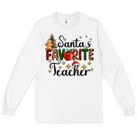 White santa's favorite teacher Long Sleeve Tee - AdoDesignShop
