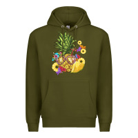 Army Green pineapple enjoying Premium Hoodie - BarkalooDesign