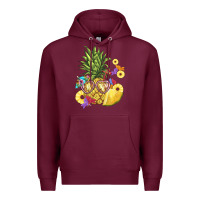 Burgundy pineapple enjoying Premium Hoodie - BarkalooDesign