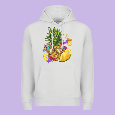 Pineapple Enjoying Premium Hoodie Designed By Barkaloodesign