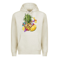 Oatmeal Heather pineapple enjoying Premium Hoodie - BarkalooDesign