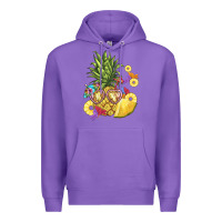 Purple pineapple enjoying Premium Hoodie - BarkalooDesign