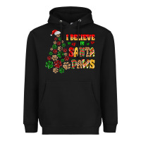 Black i believe in santa paws Heavyweight Hoodie - MaliasSmallBusiness