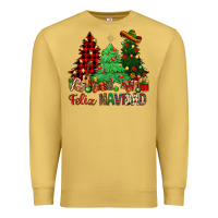 Antique Gold Feliz Navidad Premium Sweatshirt - NancyCooperArtShop