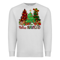 Dove Grey Feliz Navidad Premium Sweatshirt - NancyCooperArtShop