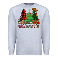 Heather Grey Feliz Navidad Premium Sweatshirt - NancyCooperArtShop