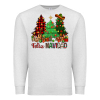 Oatmeal Heather Feliz Navidad Premium Sweatshirt - NancyCooperArtShop