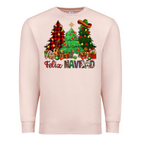 Pale Pink Feliz Navidad Premium Sweatshirt - NancyCooperArtShop