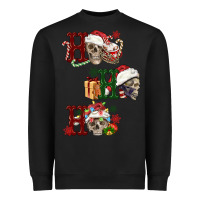 Black ho ho ho skull Heavyweight Sweatshirt - FaDigitalArtStudio