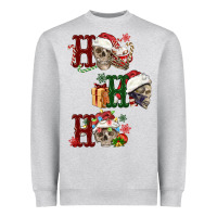Heather Grey ho ho ho skull Heavyweight Sweatshirt - FaDigitalArtStudio