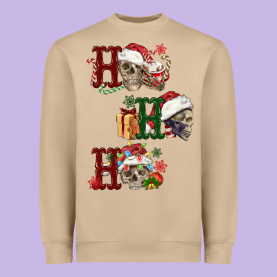Ho Ho Ho Skull Heavyweight Sweatshirt Designed By Fadigitalartstudio