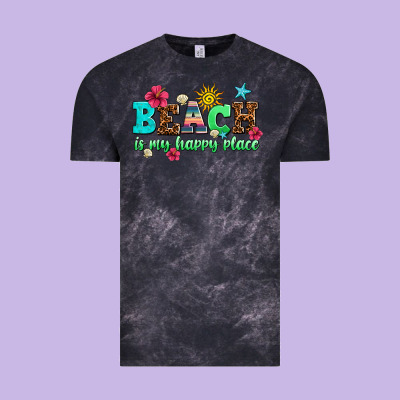 Beach Is My Happy Place Vintage Tee Designed By Adodesignshop