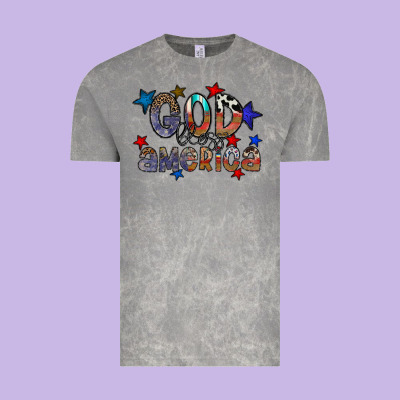 God Bless America Vintage Tee Designed By Cowhidedigitalart