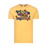Vintage Mustard god bless america Vintage Tee - CowhideDigitalArt