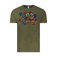 Vintage Olive god bless america Vintage Tee - CowhideDigitalArt