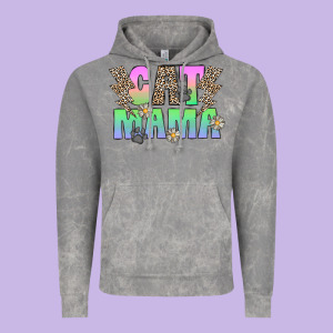 Cat Mama Vintage Hoodie Designed By Cowhidedigitalart