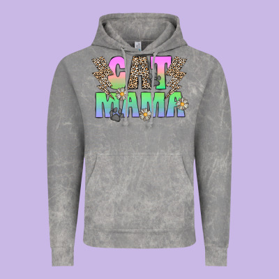 Cat Mama Vintage Hoodie Designed By Cowhidedigitalart