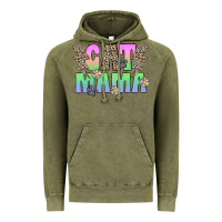 Vintage Olive cat mama Vintage Hoodie - CowhideDigitalArt