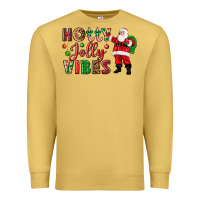 Antique Gold Holly Jolly vibes Christmas with Santa Premium Sweatshirt - NancyCooperArtShop