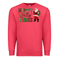 Cardinal Holly Jolly vibes Christmas with Santa Premium Sweatshirt - NancyCooperArtShop