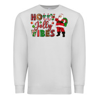 Dove Grey Holly Jolly vibes Christmas with Santa Premium Sweatshirt - NancyCooperArtShop