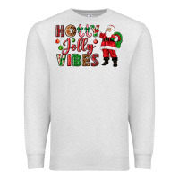 Oatmeal Heather Holly Jolly vibes Christmas with Santa Premium Sweatshirt - NancyCooperArtShop