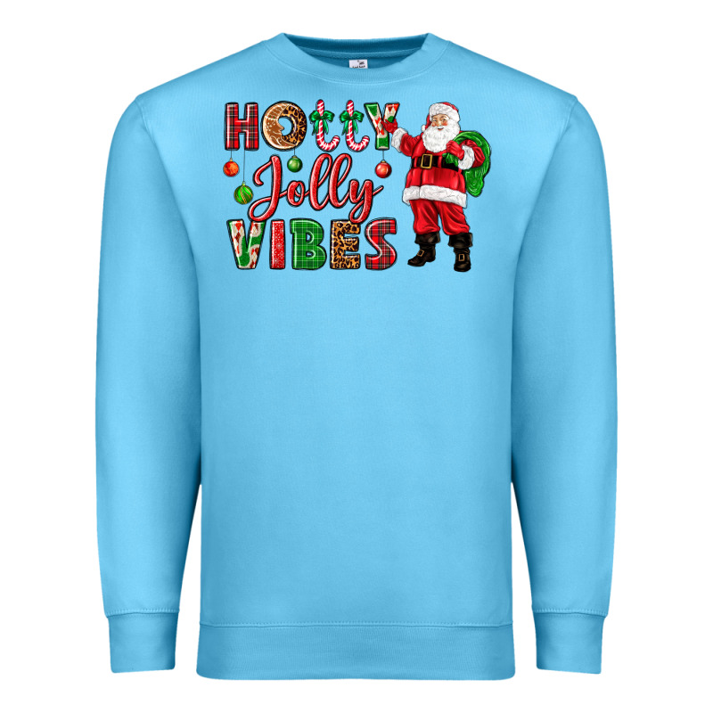 Holly Jolly Vibes Christmas With Santa Premium Sweatshirt by NancyCooperArtShop | Teevron