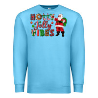 Ocean Blue Holly Jolly vibes Christmas with Santa Premium Sweatshirt - NancyCooperArtShop