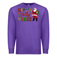 Purple Holly Jolly vibes Christmas with Santa Premium Sweatshirt - NancyCooperArtShop