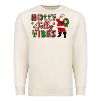Sandshell Holly Jolly vibes Christmas with Santa Premium Sweatshirt - NancyCooperArtShop