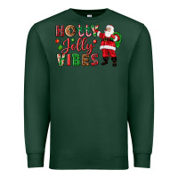 Sports Green Holly Jolly vibes Christmas with Santa Premium Sweatshirt - NancyCooperArtShop