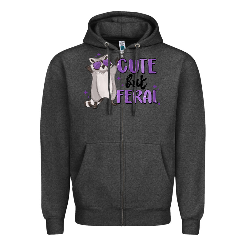 Cute But Feral Zipper Hoodie by MaliasSmallBusiness | Teevron