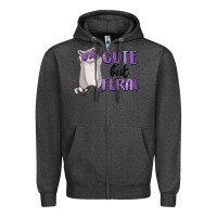 Charcoal Heather cute but feral Zipper Hoodie - MaliasSmallBusiness