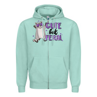 Seafoam cute but feral Zipper Hoodie - MaliasSmallBusiness