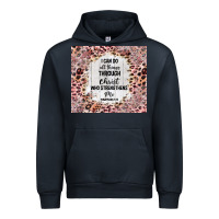 Navy i can do all things with leopard and glitter Urban Hoodie - TumblerDesignByShophia