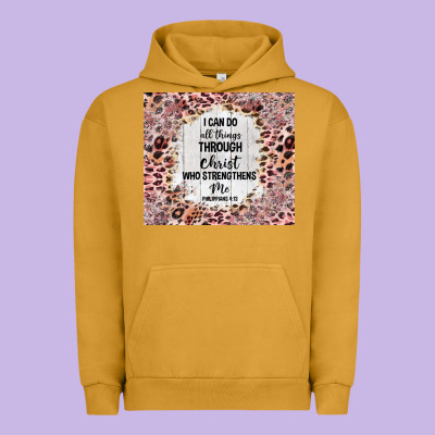 I Can Do All Things With Leopard And Glitter Urban Hoodie Designed By Tumblerdesignbyshophia
