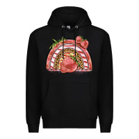 Black strawberry rainbow Premium Hoodie - BarkalooDesign
