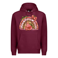 Burgundy strawberry rainbow Premium Hoodie - BarkalooDesign