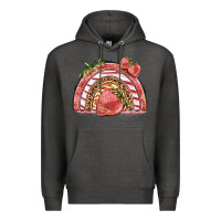Charcoal Heather strawberry rainbow Premium Hoodie - BarkalooDesign