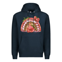 Navy strawberry rainbow Premium Hoodie - BarkalooDesign