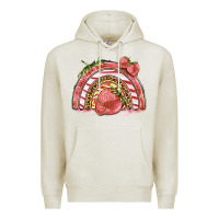 Oatmeal Heather strawberry rainbow Premium Hoodie - BarkalooDesign