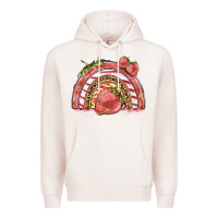 Pale Pink strawberry rainbow Premium Hoodie - BarkalooDesign