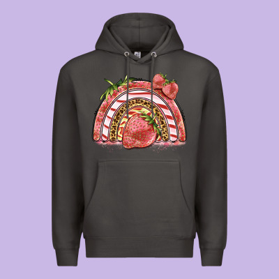 Strawberry Rainbow Premium Hoodie Designed By Barkaloodesign