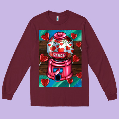 Candy Machine  With Heart Candies  Air Long Sleeve Tee Designed By Adodesignshop