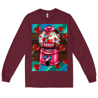 Burgundy candy machine  with heart candies  air Long Sleeve Tee - AdoDesignShop