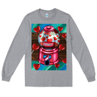 Heather Grey candy machine  with heart candies  air Long Sleeve Tee - AdoDesignShop